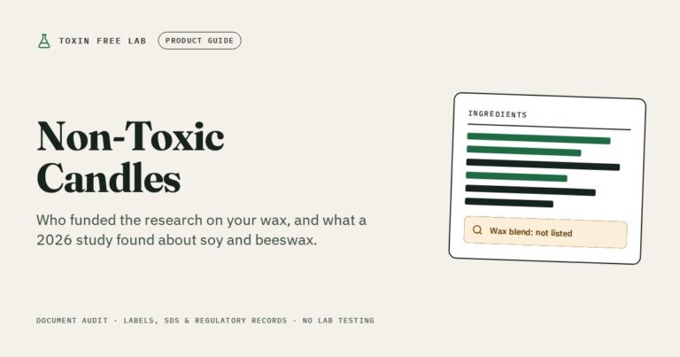 Non-toxic candles: ingredient disclosure audit by Toxin Free Lab