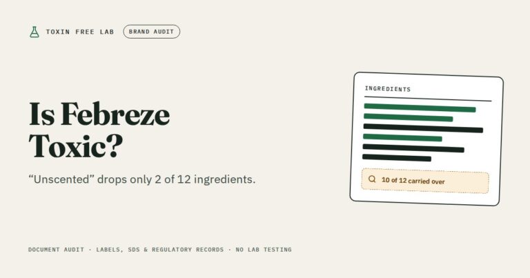 Febreze: ingredient disclosure audit by Toxin Free Lab